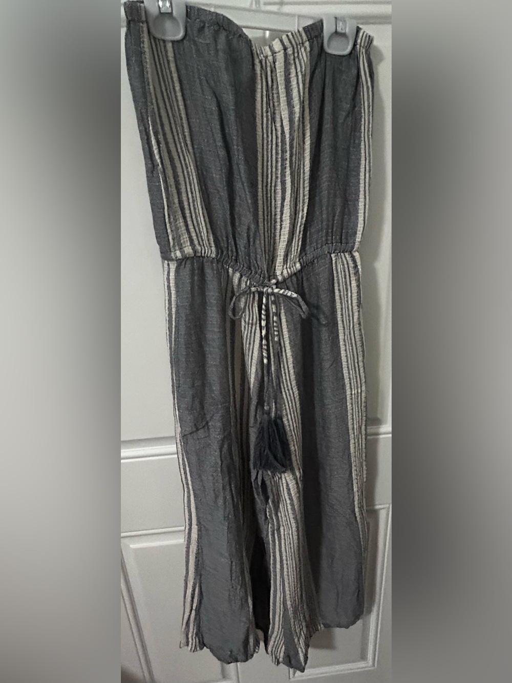 Elan Strapless wide leg cropped Culottes Jumpsuit Cover Up Size: M